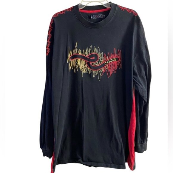 Coogi crewneck shirt long sleeve men black vintage y2k 3XL - Picture 1 of 7